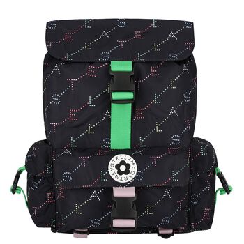 Girls Black Logo Backpack