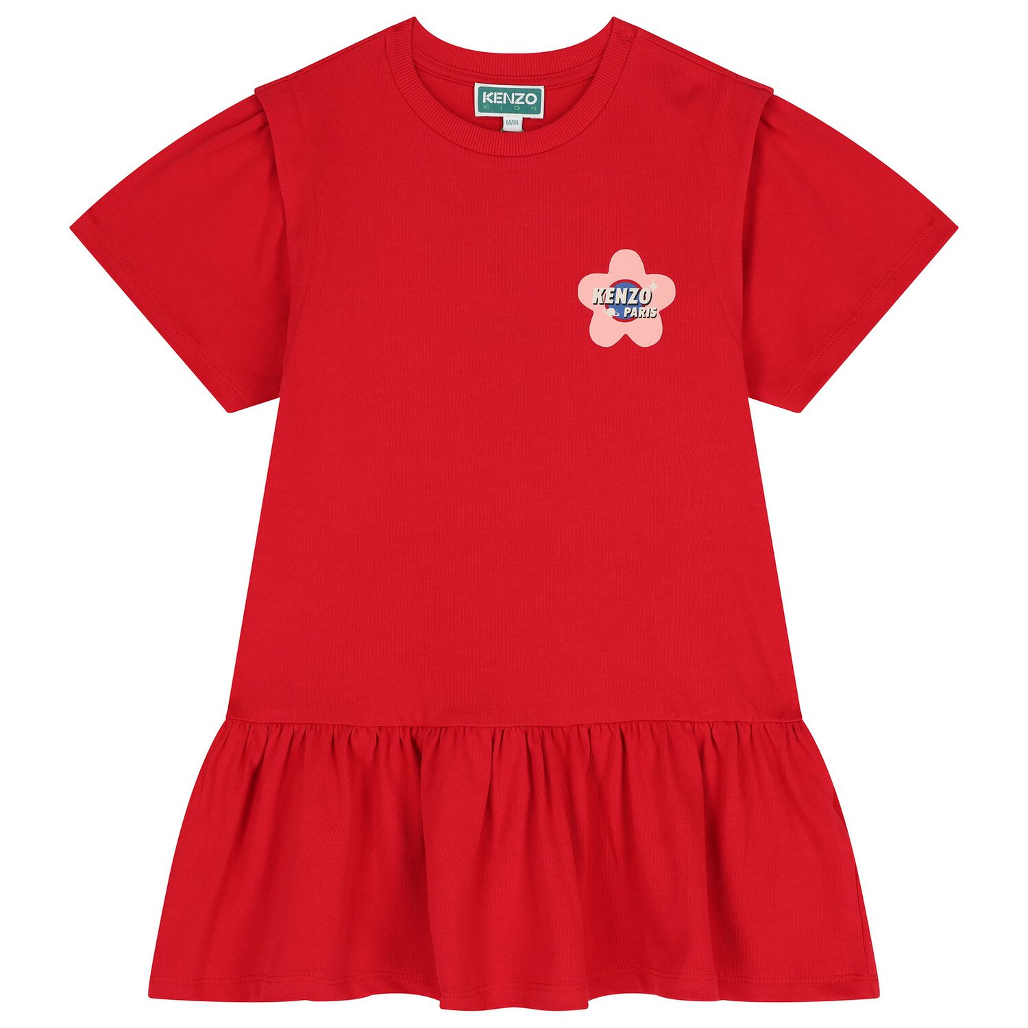 Girls Red Logo Dress, 1, hi-res