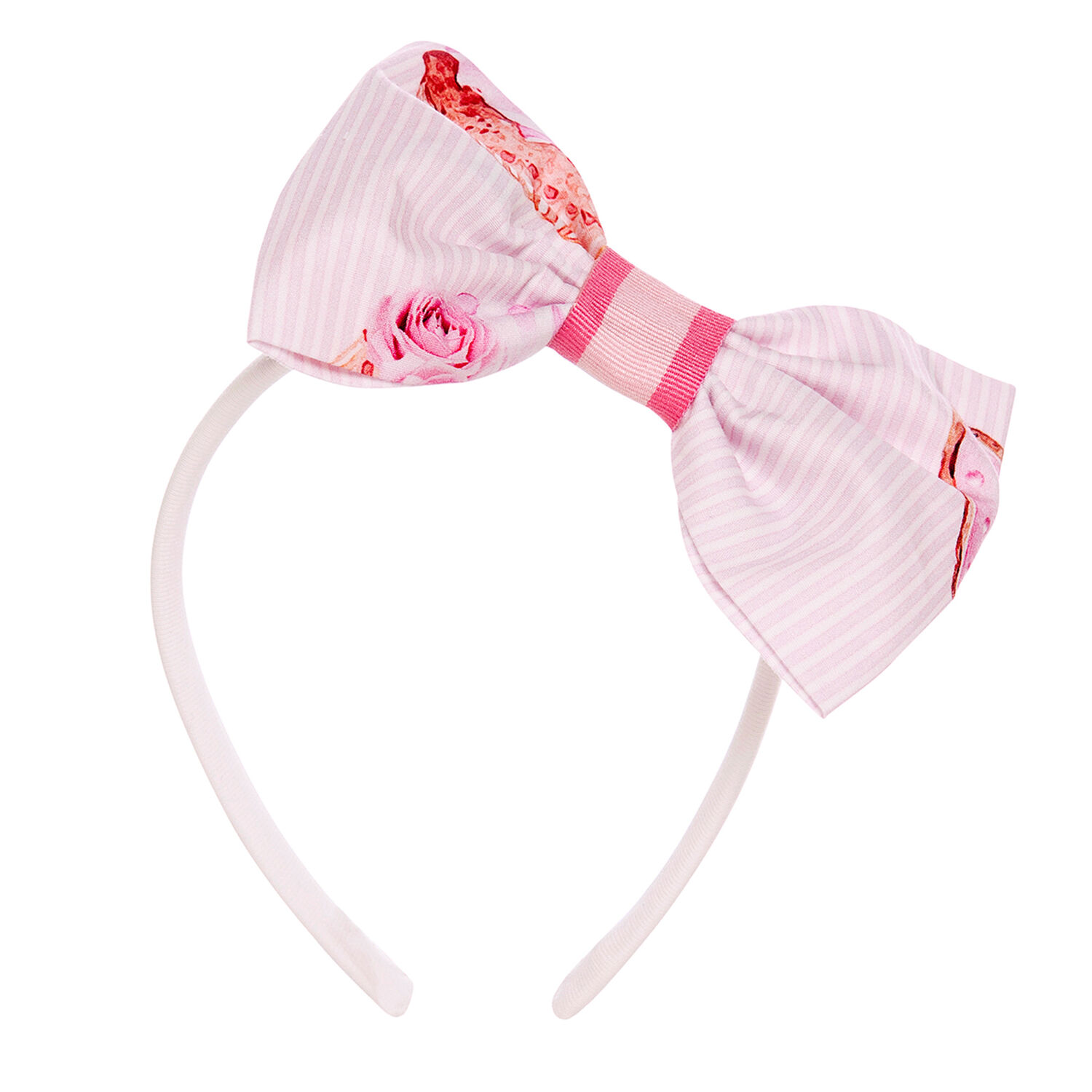 Girls Pink Bow Headband, 1, hi-res