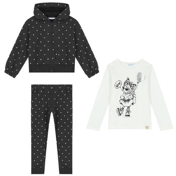 Girls White & Grey 3-Piece Tracksuit