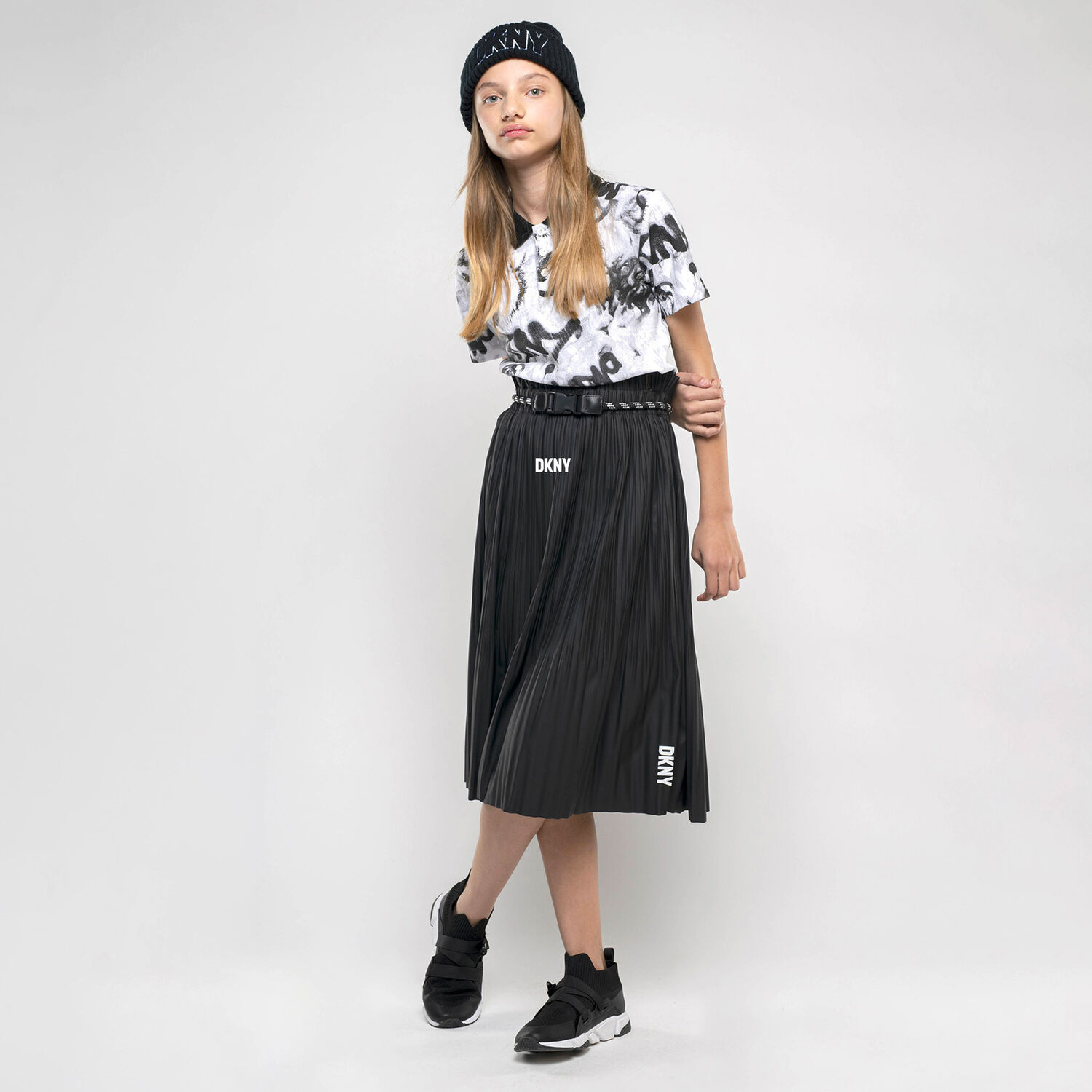 Black & White Logo Trainers, 1, hi-res