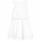 Girls White Ezel Dress, 1, hi-res