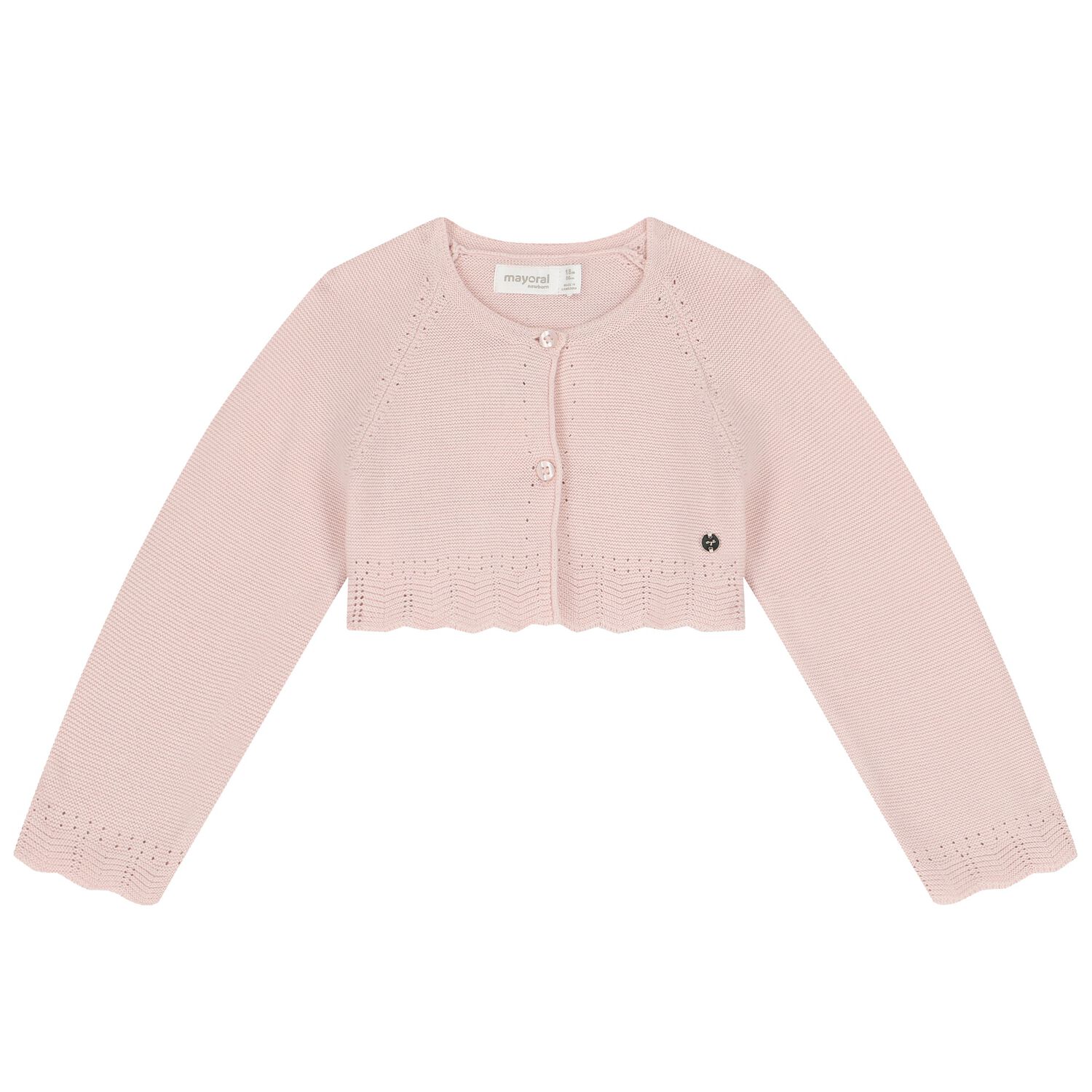 Baby Girls Pink Bolero Cardigan, 3, hi-res