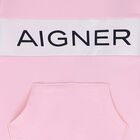 Girls Pink & White Logo Babygrow, 2, hi-res