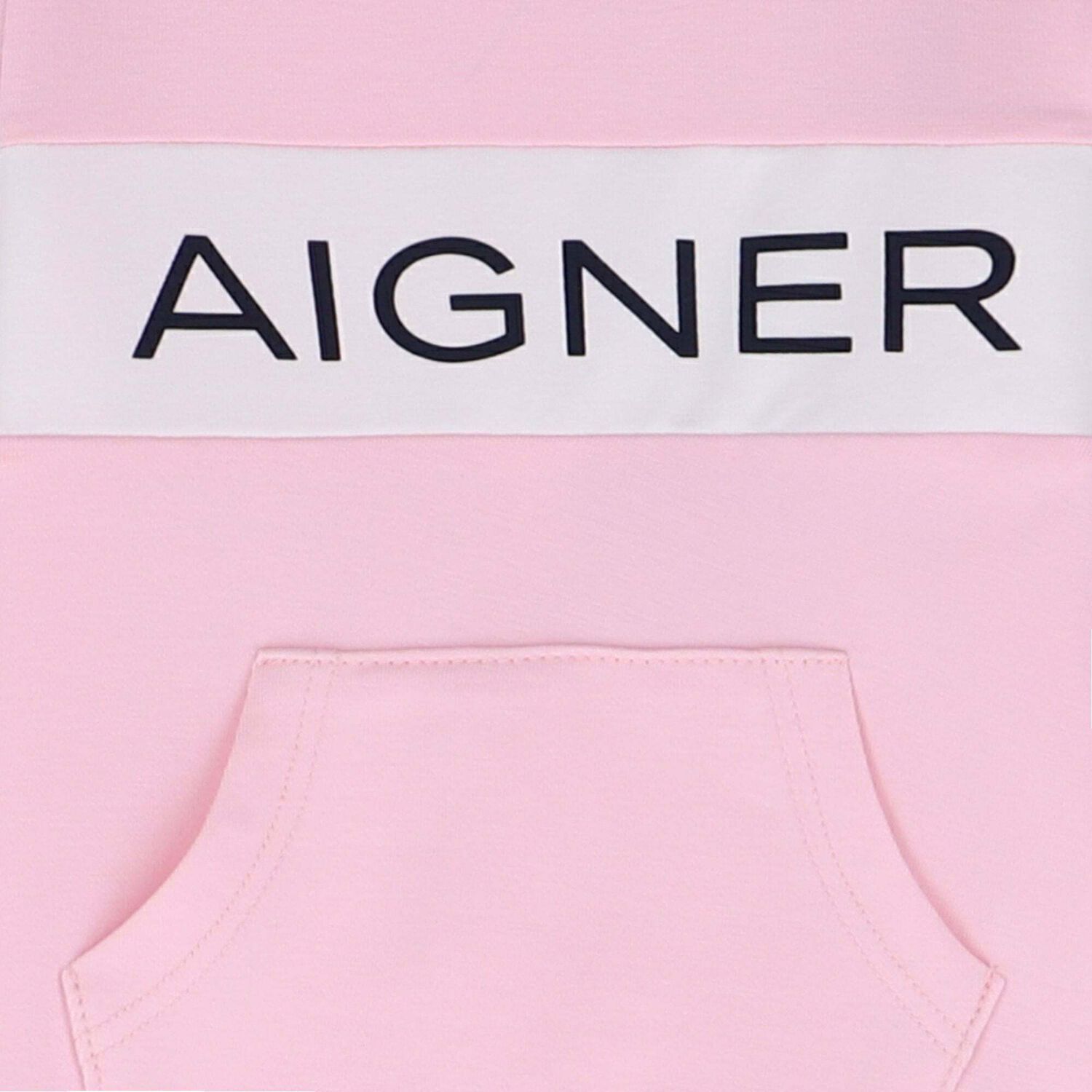 Girls Pink & White Logo Babygrow, 2, hi-res