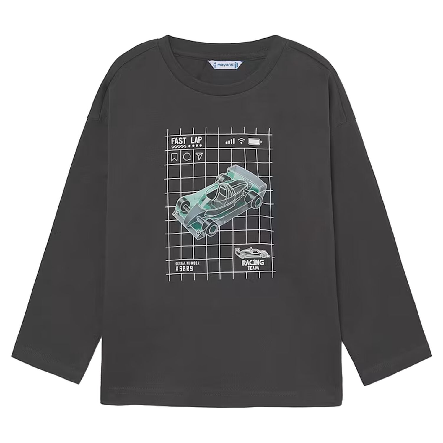 Boys Grey Glow In The Dark Long Sleeve Top, 2, hi-res