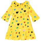 Girls Yellow Star Dress, 1, hi-res