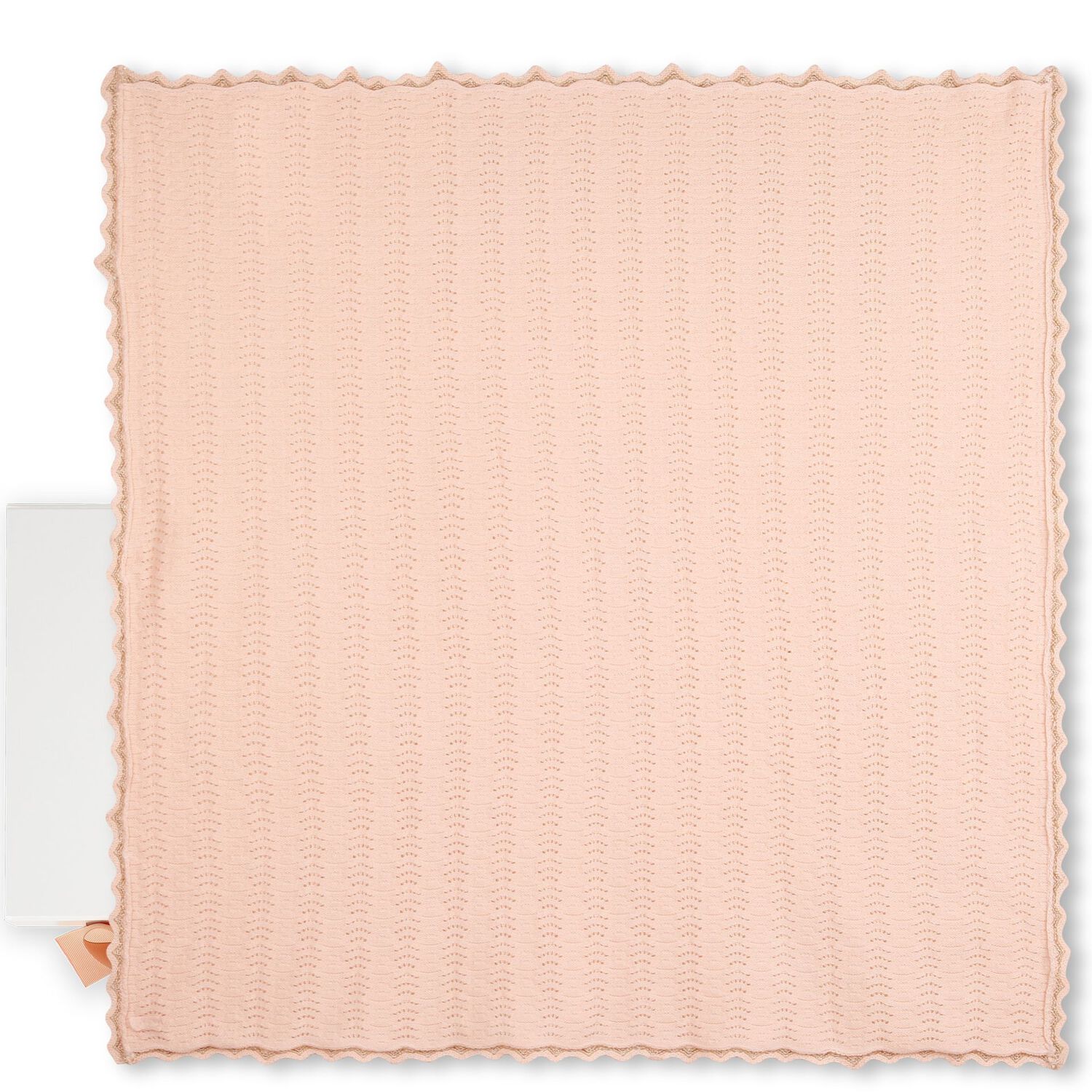 Baby Girls Pink Pointelle Knit Blanket, 1, hi-res