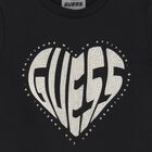 Girls Black Logo Rhinestone T-Shirt, 1, hi-res