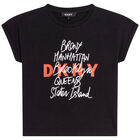 Girls Black Logo T-Shirt, 1, hi-res