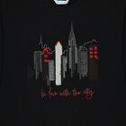 Girls Black Long Sleeve Top, 1, hi-res