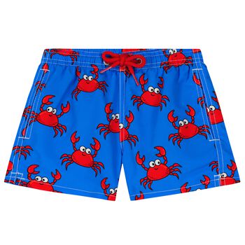 Boys Blue Crabs Print Swim Shorts