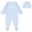 Baby Boys Blue Logo Babygrow Gift Set, 2, hi-res