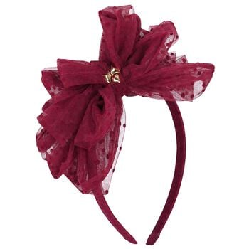 Girls Burgundy Bow Gladys Headband 