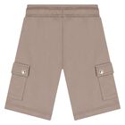 Younger Boys Beige Logo Shorts, 3, hi-res