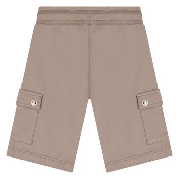 Younger Boys Beige Logo Shorts