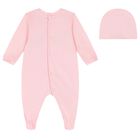 Baby Pink Teddy Bear Logo Babygrow Gift Set, 2, hi-res