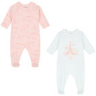 Girls Pink & White Logo Babygrows ( 2-Pack ), 2, hi-res
