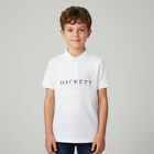Boys White Logo Polo Shirt, 3, hi-res