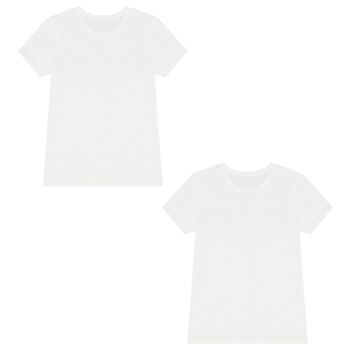 Boys White Logo T-Shirts ( 2 Pack ) 