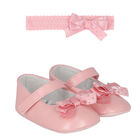 Baby Girls Pink Bow Pre Walker Shoes Set, 1, hi-res