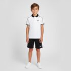 Boys White & Black Logo Shorts Set, 1, hi-res