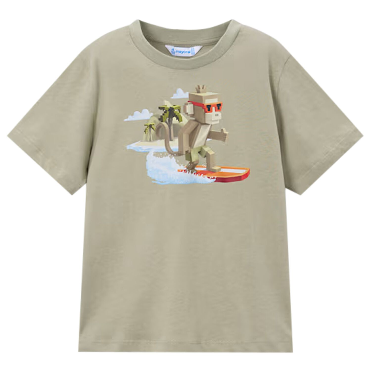 Boys Green Monkey T-Shirt, 2, hi-res
