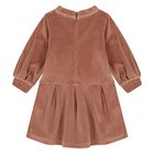 Younger Girls Pink Logo Velour Dress, 1, hi-res