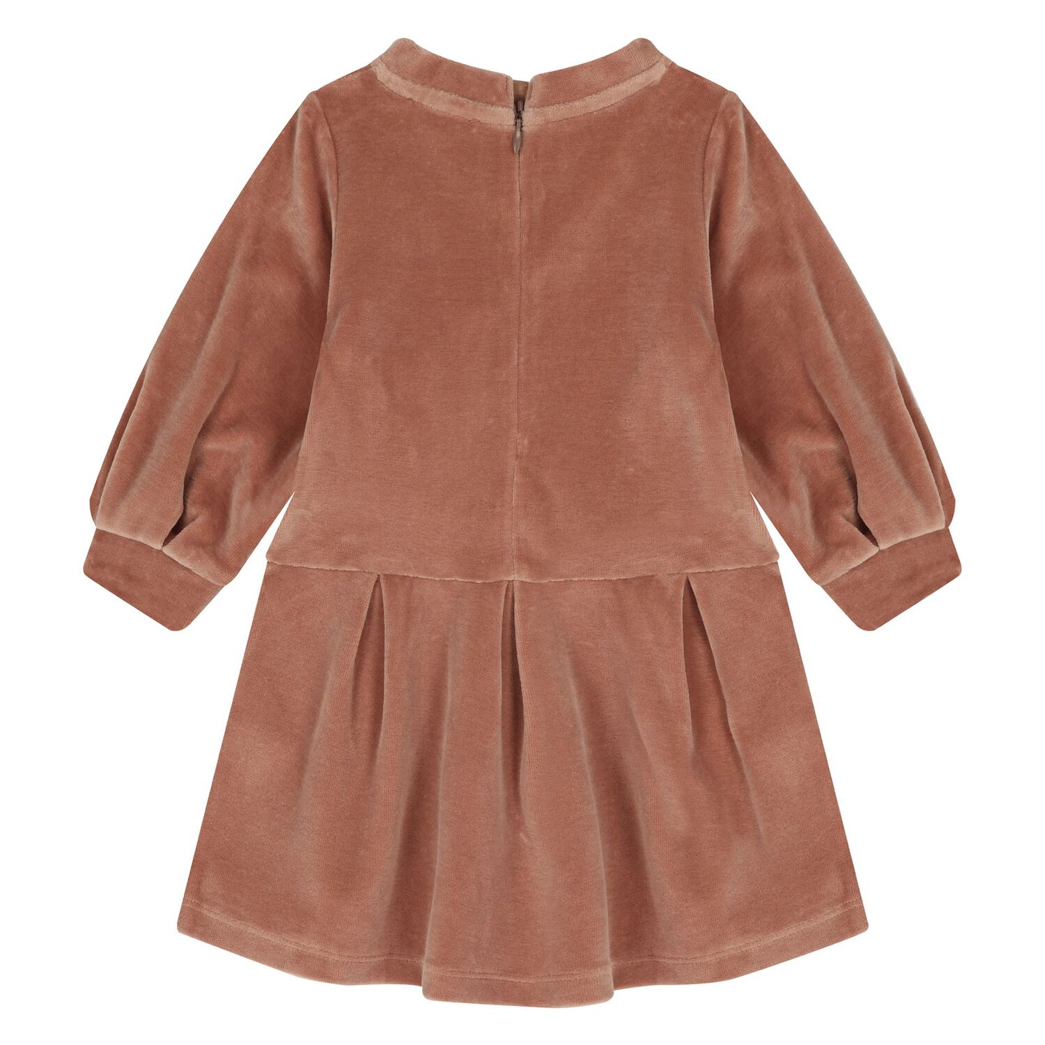 Younger Girls Pink Logo Velour Dress, 1, hi-res