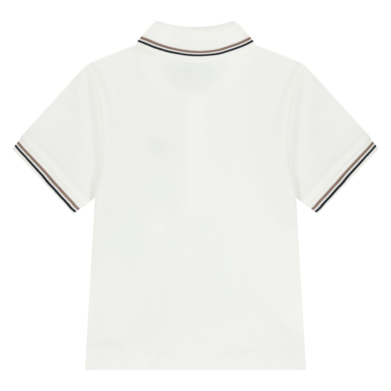 Younger Boys White Logo Polo Shirt, 1, hi-res
