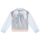 Girls Blue & Pink Sequin Zip Up Top, 1, hi-res