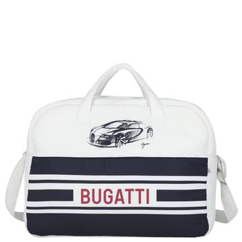 Baby Boys White & Navy Blue Logo Changing Bag ( 42cm )