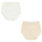 White & Beige Bibs ( 2 Pack ), 1, hi-res