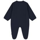Baby Boys Navy Blue & Gold Logo Babygrow, 2, hi-res