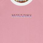 Girls Pink Zigzag Long Sleeve Dress, 1, hi-res