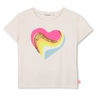 Girls Ivory Embellished Heart T-Shirt, 2, hi-res