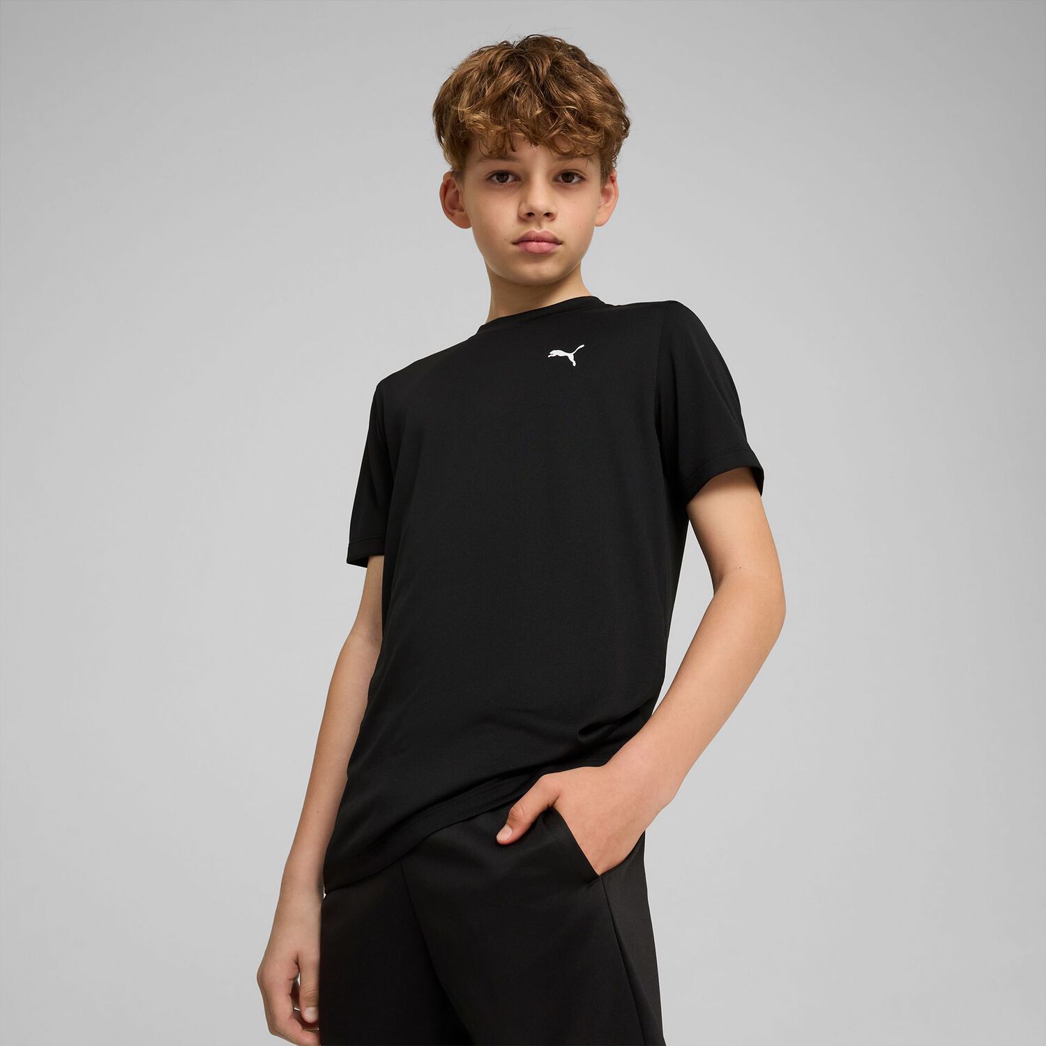 Boys Black Logo T-Shirt, 2, hi-res