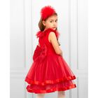 Girls Red Tulle Bow Dress Set, 1, hi-res