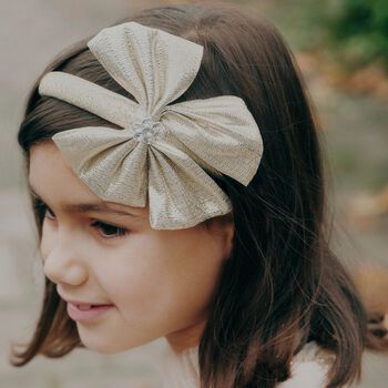 Girls Gold Bow Headband