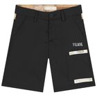 Boys Black Logo Shorts, 2, hi-res
