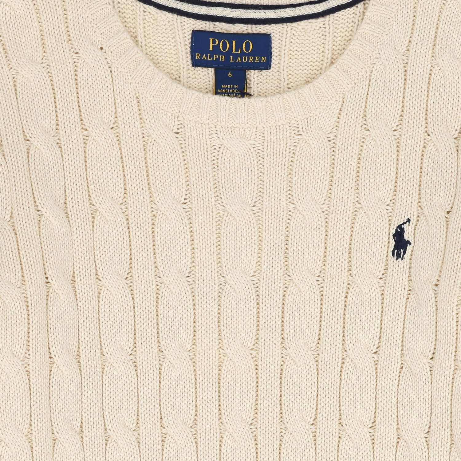 Ivory Logo Cable Knit Jumper, 1, hi-res
