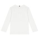 White Logo Long Sleeve Top, 1, hi-res