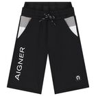 Boys White & Black Logo Shorts Set, 1, hi-res