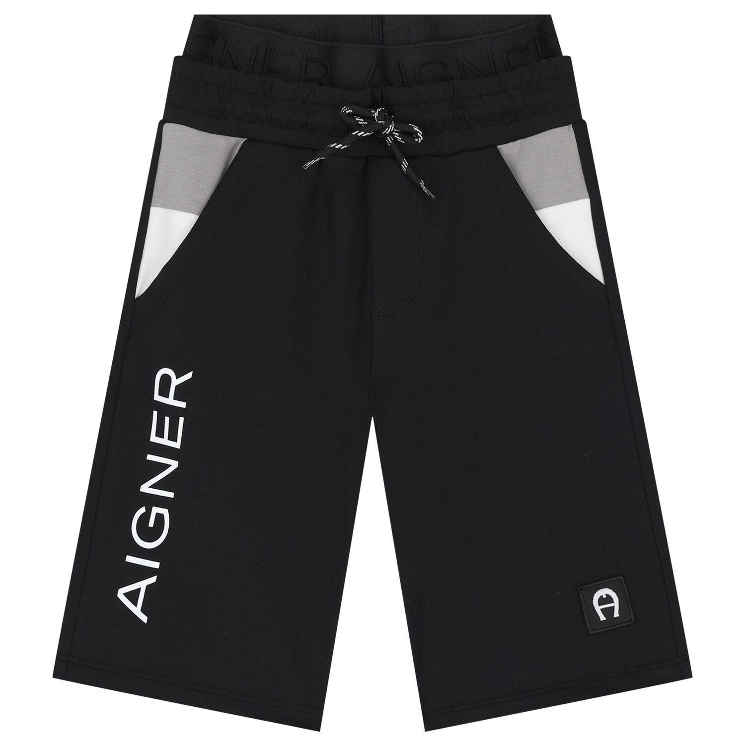 Boys White & Black Logo Shorts Set, 1, hi-res image number null