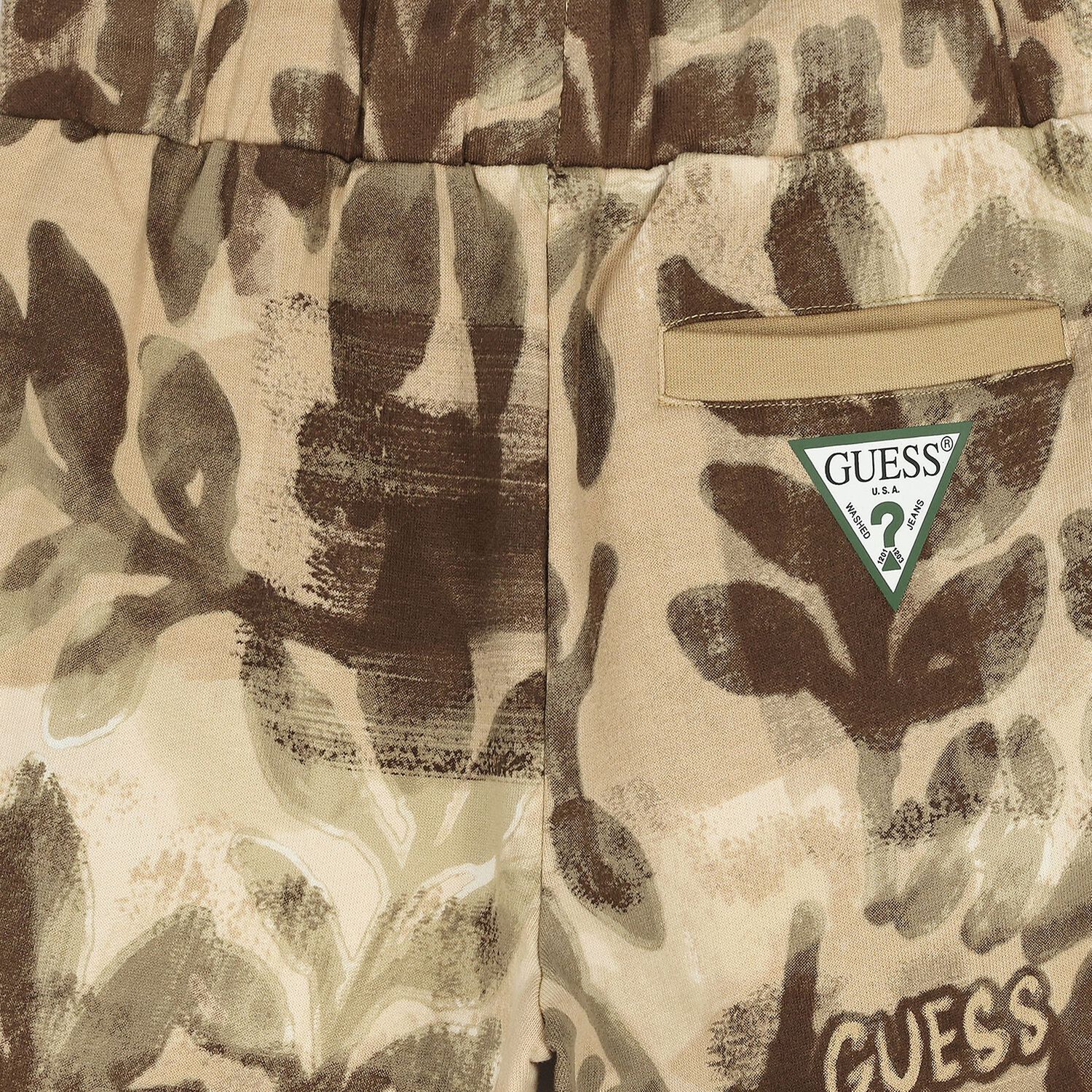 Boys Beige Logo Shorts, 2, hi-res