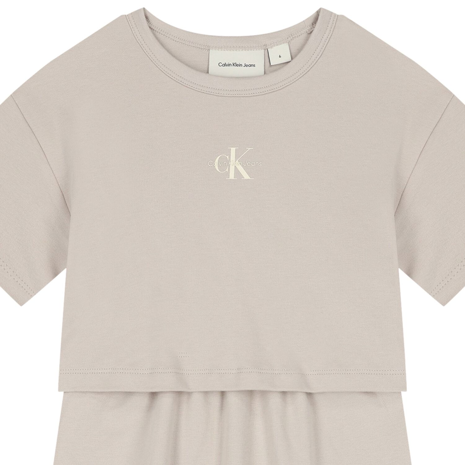 Girls Grey Logo Dress, 1, hi-res