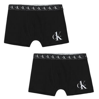 Boys Black Boxer Shorts ( 2-Pack )