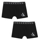 Boys Black Boxer Shorts ( 2-Pack ), 1, hi-res
