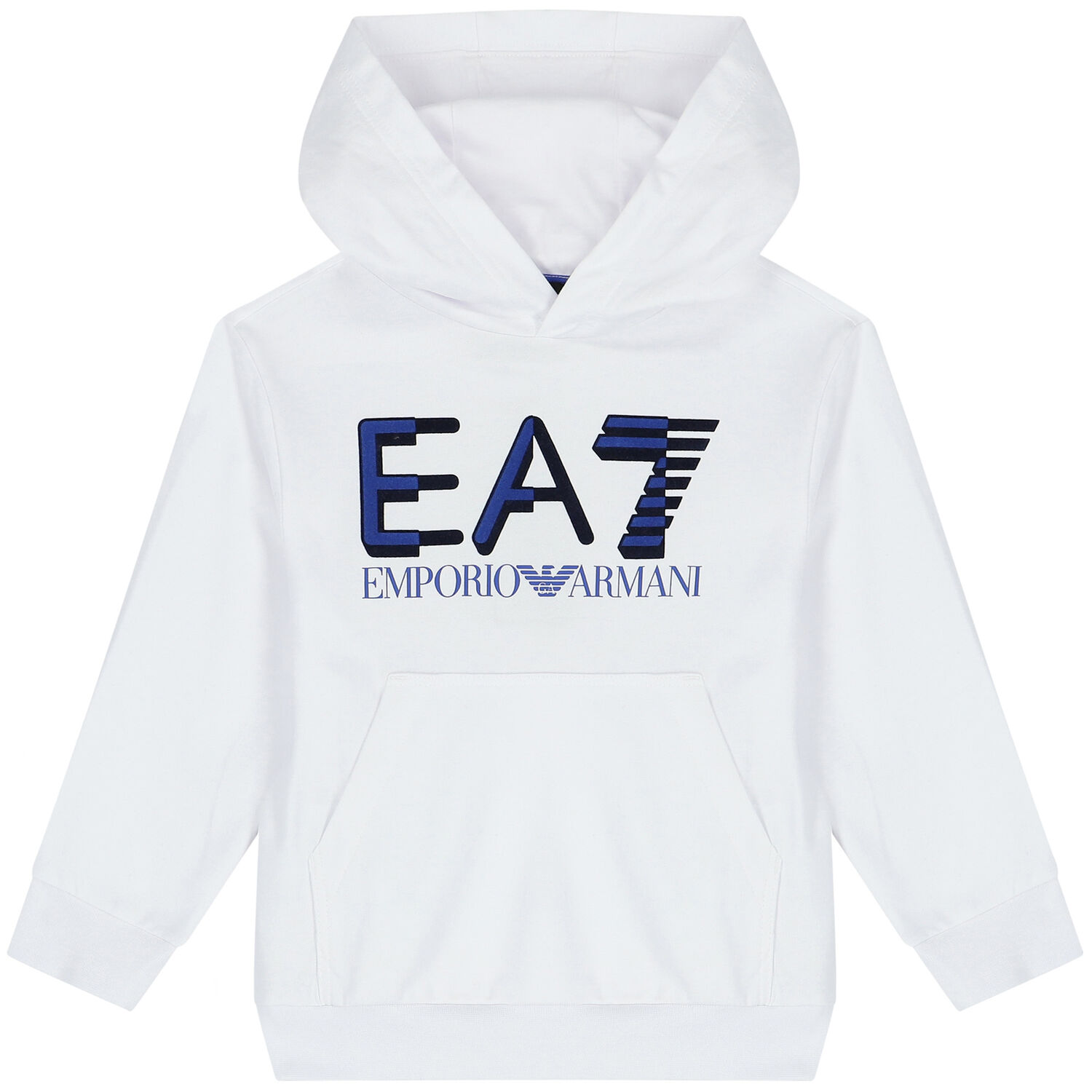 Boys White Logo Hooded Top, 2, hi-res