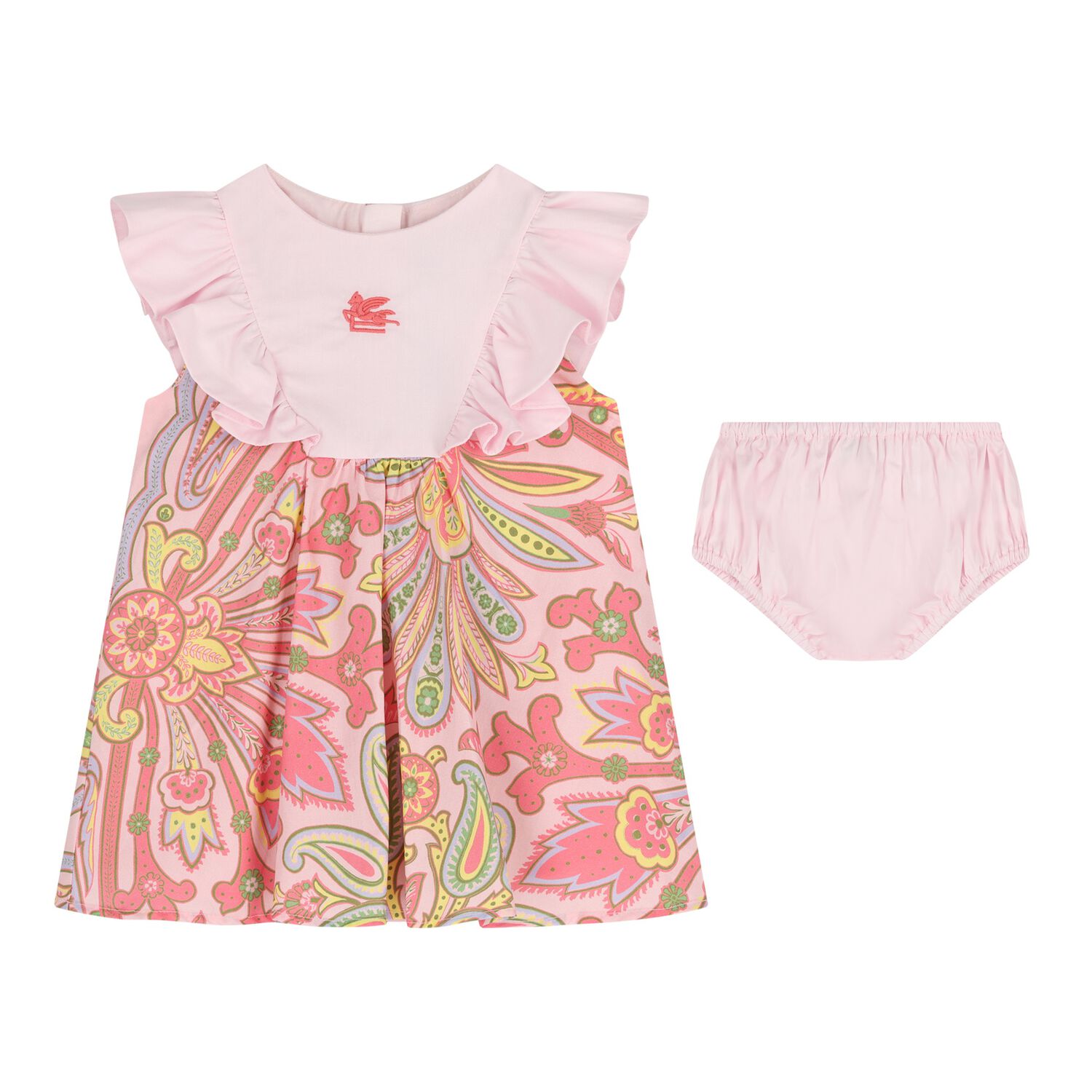 Baby Girls Pink Floral Paisley Dress , 1, hi-res